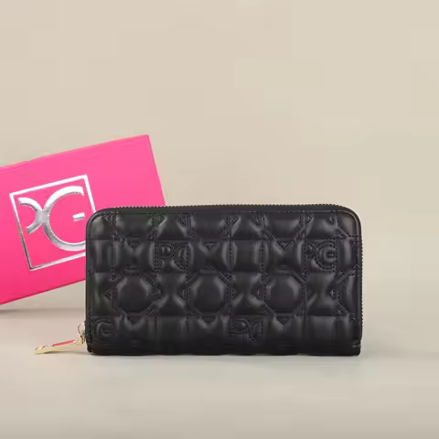 PG Women's Wallet Large Capacity Wallet Rectangular Card Holder Purse with Zipper for Party