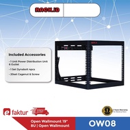 Open Wallmount Rack 8U Rack Server RACKID 8U Depth 519mm CCTV Rack Modem Switch OW08 Wallmount Rack