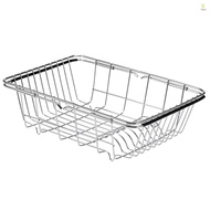 Dish Drying Rack Expandable Dishes Drainer Over The Sink Adjustable Arms Dish Drainer, Dish Rack in Sink, Rustproof Stainless Steel
