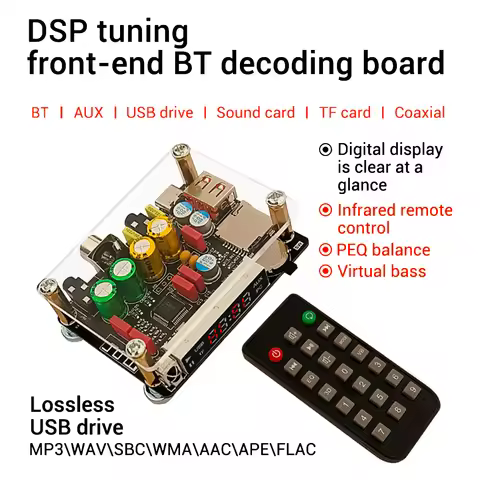 ZK-DAM-K1 Amplifier Board DSP Tuning Preamplifier Bluetooth Decoder Board Mountain View BP1048B2 AUX