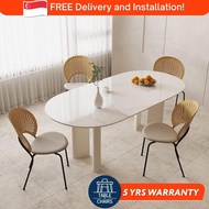 [SG] Dining Table Set | Sintered Marble &amp; Chairs | 1.6m-1.8m | Nordic Stone Slab For HDB BTO Condo Landed