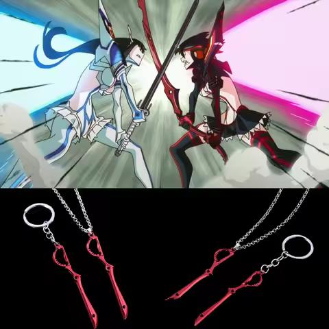 Anime Kill La Kill Enamel Keychain Cartoon Weapon Pendant Warm Blood Keyring For Anime Fans Cosplay 