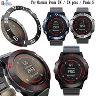 Steel Smartwatch Case For Garmin Fenix 5X / 5X plus / Fenix 5 Dial Bezel Ring Styling Adhesive Protection Cover