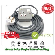 Heavy Duty Single Extension Plug Metal Clad with Full Copper Wire 3300W Trailing Socket Extention 1.