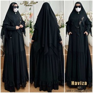 AJE ZAS - Luxury Syari Party Dress Code-HAFIZA Matt Cerutty BabyDoll Pearl Press Free Veil