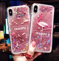 Quicksand Case For OPPO R15 R11 R11S R9 R9S Plus Cute Cartoon shine Flamingo back cover