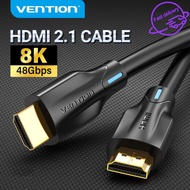 Vention HDMI 2.1 Cable 8K 60Hz 4K 120Hz 3D Dynamic HDR HiFi 2K 144Hz 48Gbps High Speed HDMI UHD Cable Adapter For PS4 Splitter Monitor Projector Switch Box Extender Audio Video Sync 8K HDMI Cable Cord