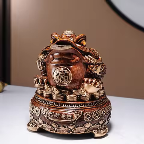 Golden Toad Design Money Boxes Accent Luxury Modern Big Size Unique Storage Cheap Piggy Bank Fashion