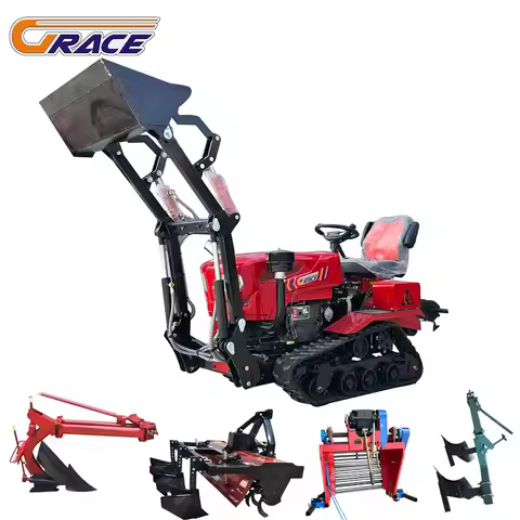 New Durable Crawler Rotary Power Tiller Diesel Engine 35 HP Strong Power Plow Pose Rotary Tiller Sel