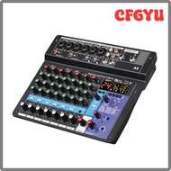 CFGYU Professional Audio Mixer 8-Channel Sound Mixing Console A8 Support Bluetooth USB 48V Power Int