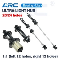 ARC Ultralight Road Hub, V Brake Bearing Hub, Front 20H Rear 24H Bicycle Hub, 4 Pawls, 48 Clicks, 28