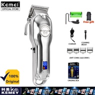 Kemei KM-1986 2500MA มืออาชีพไฟฟ้าทั้งหมดโลหะ clipper ผมจอแอลซีดีดิจิตอลไร้สาย clipper ผมผู้ชายซิลเว