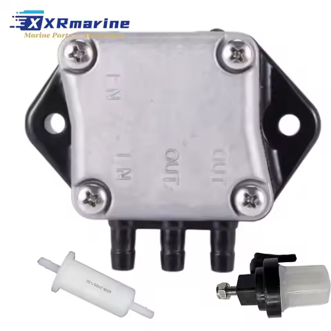 Outboard Fuel Pump Kit W/ Oil Filter Fits for Yamaha 4 Stroke 20 To 60 HP Motor 62Y-24410-00/01/02/0
