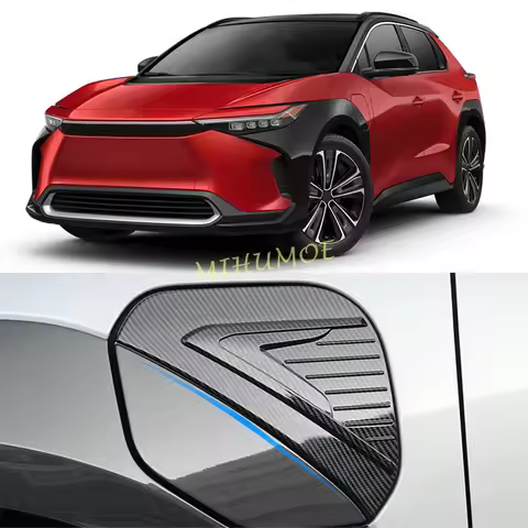Carbon Fiber Car Charging Port Cap Cover Trims For Toyota bZ4X 2023 2024 2025 Accessories
