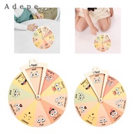[Adepe] Wooden Kids Emotion Wheel Learn Emotion Through Play Interactive Preschoolers Portable Emoti