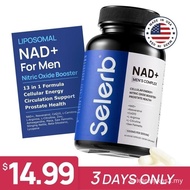 Selerb NAD+ Supplement for Men – With  Liposomal-NAD+,CoQ10, L-Carnitine, L-Arginine, Maca & Ashwaga
