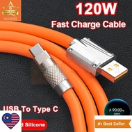 (MW)120W 6A Super Fast Charging Cable / 1M 1.5M 2M USB to Type-C Data Cable / 6mm Thickened Liquid S