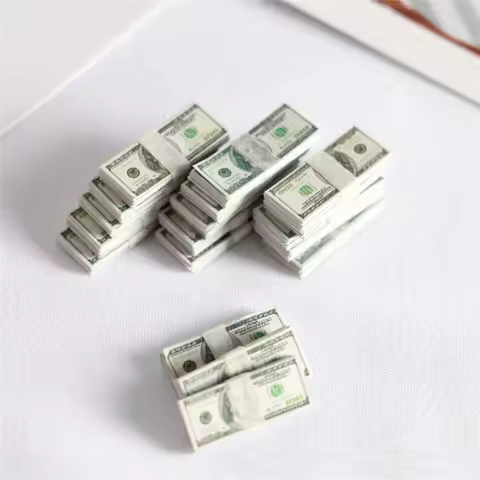5 Bundles 1/12 Creative Mini Dollars Money Miniature Banknotes Children Toys Gifts Dollhouse Miniatu