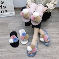 selipar perempuan selipar wanita Cross-Border Women's Autumn Winter Fur Slippers