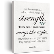 Christian Canvas Wall Art Motivational Isaiah 40:31 Canvas Print Positive Scripture Bible Verse Pain