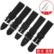 Soft silicone watch strap substitute Casio Tissot Seiko Citizen Mido waterproof sports rubber men's watch chain