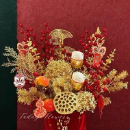 CNY flower accessories attract fortune cat Cai Shen meaning diy foam doll material blessing bucket d