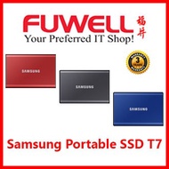 Samsung Portable SSD T7 500GB/1TB/2TB [Metallic Red/Indigo Blue/Titan Gray]