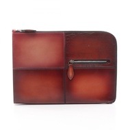 【二手，A級】 Berluti Second Bag Clutch Bag Nino TGM CalligraphyREDブラウン皮革 Calligraphy Nino TGM 男士二手 A
