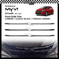 Perodua Myvi G3 Facelift 2021-2024 Front Grille Lining Trim Carbon Black Cover Accessories Bodykit G