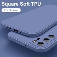 Square Silicone Case for Huawei Mate 20 Pro P40 P30 P20 Lite Nova 3i 5T 7i 7 Se Honor 8X Y7a Y7 Y9 2019 Y7P Y5P Y6P Y6s Y9 Prime Y9s  Full Protection Phone Cover Casing