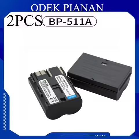 2PCS 2500mAh BP511 BP-508/512/522/535 Replacement Battery for Canon 5D/7D/1D/XF/XA Series - Professi