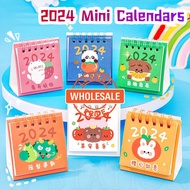 [Wholesale Price]2024 Mini Cartoon Fruit Calendar /DIY  Kawaii Cartoon Animals Desk Calendar /Happy New Year Desk Writing Calendars /School Office Supplies