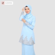 [ Baju Kurung Moden ] KURUNG ELISA 2021 Color BABY BLUE Material Moss Crepe