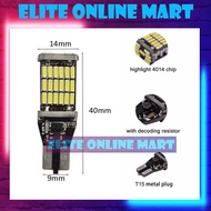 1 PC T15 W16W LED Canbus Reverse Light Bulbs 921 4014 45SMD LED Day Brake Lights