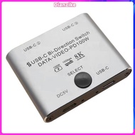 Bi Directional USB C Switch Splitter 8K USB C Switcher KVM 8K 60Hz 4K 144Hz Video for Multiple Sourc