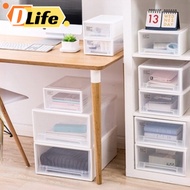 D.life13L/24L Multipurpose Wardrobe Clothes Stackable Plastic Storage Box Drawer Storage Box Underwe