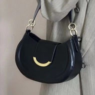 Korean Version Women Fashion Versatile Shoulder Bag Simple Retro Saddle Bag Smiley Face Shoulder Cro