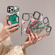 CASETiFY【LINE FRIENDS minini lenini photo sticker】Soft Silicone TPU Case For iPhone 15 Pro MAX 15 Plus 14 13 12 11 Pro MAX Transparent Shockproof Cover