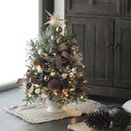Katherine摩卡慕斯色調【新鮮聖誕樹】雪松+仿真雪花松針+諾貝松