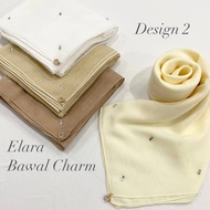 ELARA Bawal Charm Cotton Bidang 45 Design 2 - Charm Luxe Series Bawal Cotton Voile Manik Charm Bloom