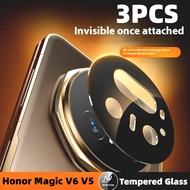 1-3Pcs Lens Cover Screen Protector For Honor Magic V6 V5 Black Edge Camera Lens Protector Glass Film