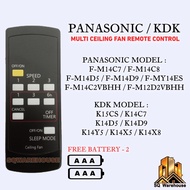 F-M14C5 F-M14C7 F-M14C8 F-M14D5 F-M14D9 F-MY14ES F-M14C2VBHH F-M14CZ Panasonic 3 Speed Ceiling Fan R