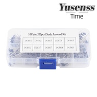YUSENSS 200PCS Rectifier Diode Assortment Kit,  Storage Box 200pcs Electronic Kit, Durable 1N5817~1N