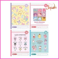 [Direct from Japan]Yamano Shigyo Sanrio Notebook 5mm Grid Sanrio Characters 4 Books M/X 4PNB-W Felic