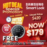 SHP-DS607 RIM Add-on Samsung Digital Door Lock for your Main door (FREE INSTALLATION + 2 YEARS WARRANTY)