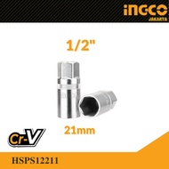 MATA Shock Plug Socket 1/2" 21mm Spark Plug Socket INGCO HSPS12211