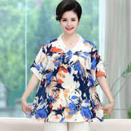 plus Size Summer Short Sleeve Womens Thin Seven-Foot-Pant Set Extra Large 8XL Comfortable Breathable