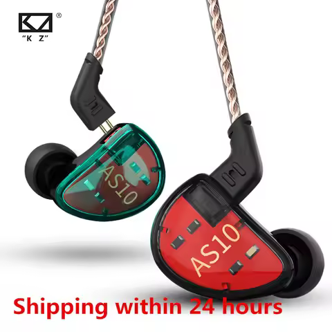 KZ AS10 5BA Headset Balance Armature Driver Ear Earphone HIFI Bass Monitor Music Earphone General ZS