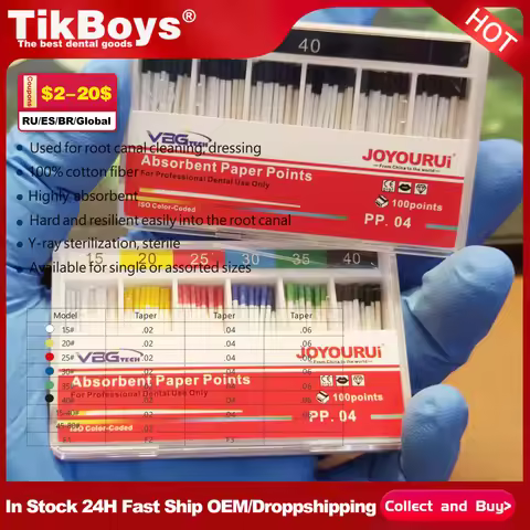 1 Box Dental Absorbent Paper Points GP/PP 02 04 06 Taper 15-40# Dentist Use Dentistry Materials Endo