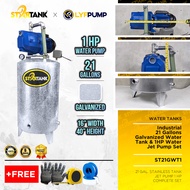 STARTANK x LYFPUMP 21 Gallons Galvanized Water Tank + 1 HP Water Jet Pump ST21GWT1 + FREEBIES FMAC T